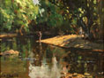 River with Angler by James Humbert Craig (1878-1944)