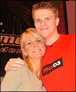 Picture: Ulrika and Jake share a cuddle