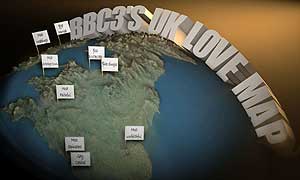BBC3's Love Map of the UK