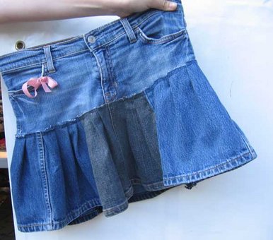 Pleated Denim