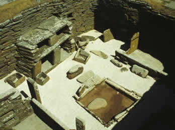 A birds eye view of a Skara Brae house