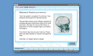 Explore Your Memory test from bbc.co.uk/memory