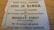 A press clipping advertising a public meeting to discuss the arrival of nuns in Hawick