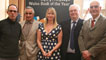 Chair of the English language judging panel Ian Gregson and Peter Finch (far right) with Welsh language judges John Gwilym Jones, Branwen Gwyn and Aled Lewis Evans.