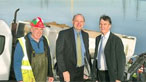 Fisherman Keith Marland, Coun Matt Wright and Brian Dunn.