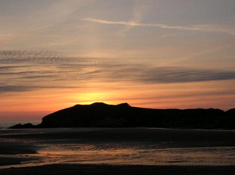 Sunset over Porth Island