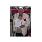 Hartley Peters with a telegram he used to send to relatives of patients from Mostyn Hall.  It stated they were either ill or dead.