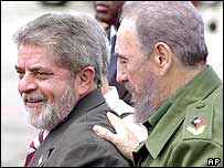 Lula e Fidel em Havana