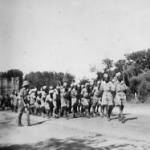 June 1942 Jhansi.  A fifty kilowatt diesel generator in an eight foot cube of timber could not be moved by bullocks. Fifty sappers of 345 Coy marched in the blazing heat and cheerfully hauled the it two miles to our Quartermasters Store!