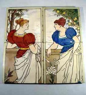 A set of late 19th Century dust pressed tiles possibly Malkin Edge & Co