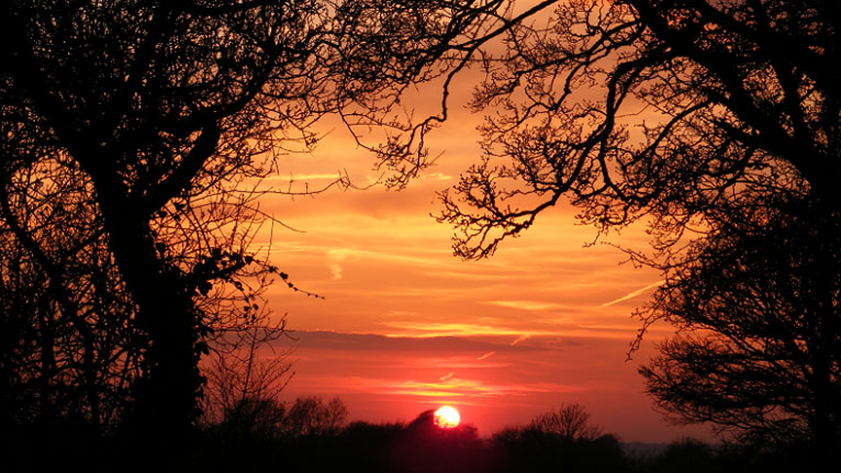 Red sky at night by Jean Pearce in Llangan