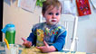 A toddler enjoying breakfast, snapped by Jenny Randerson.
