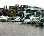 Looking across the Brayford Pool at Lincoln's University.