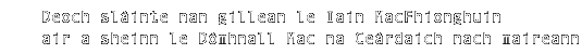 Deoch slàinte nan gillean