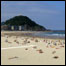 Playa de la Zurriola, no País Basco, Espanha