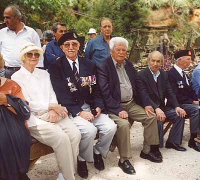 Tommy Shields with his wife (on his right) at a reunion in Crete in 2003