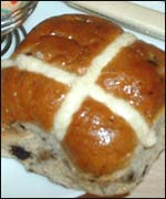 Easter hot cross bun