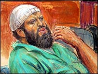 Desenho retratando Zacarias Moussaoui