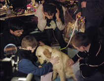 Jake meets Lucy, one of the the Blue Peter pets