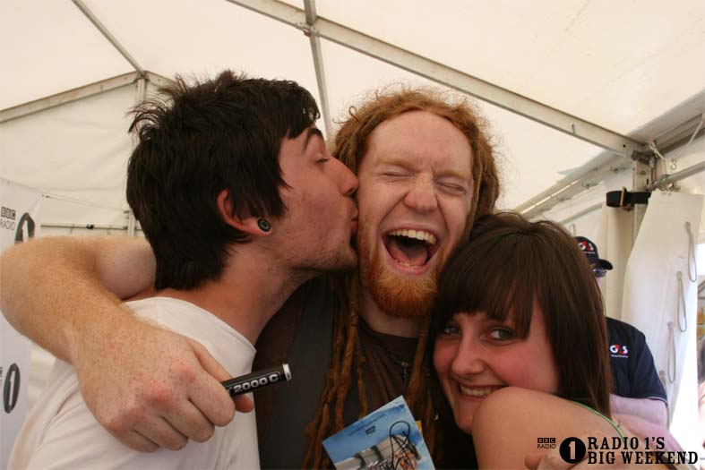 Newton Faulkner in the signing tent