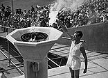 The Wembley cauldron is lit