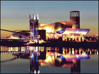 The Lowry at night (pic: Len Grant)