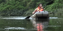 Dan in a boat