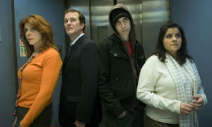 Siobhan Redmond, Douglas Hodge, Rasmus Hardiker & Nina Wadia in Lift