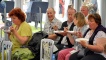 The audience eating Mr Snax's oxtail stew