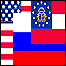 прапори Росії, США, Грузії