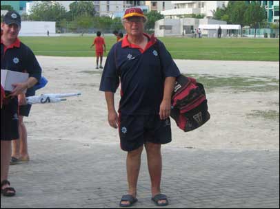 Dave Bradley on a Police cricket tour of Maldives