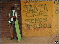 Manifestante em Santa Cruz