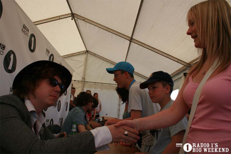 The Kooks in the signing tent