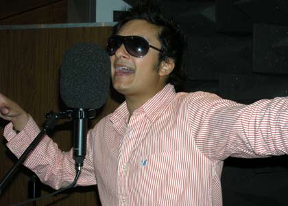 Raghav singing in studio