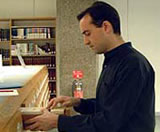 Nick Barrat searching the archives