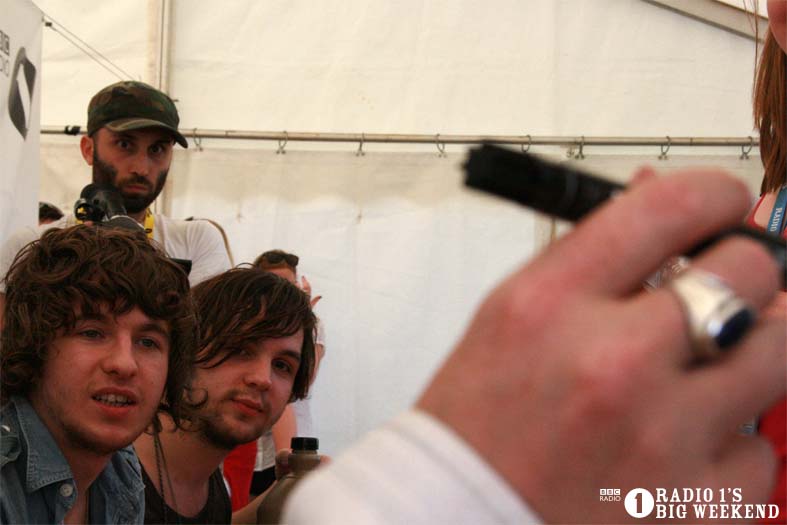 The Kooks in the signing tent
