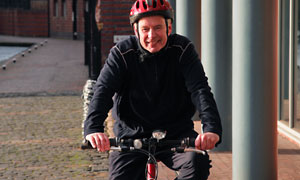 Nick Owen on his bike