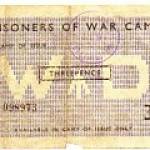 Prisoner of War Camp's threepence issue. Prisoner of War Camp's threepence issue.