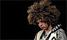 Mr Wolfmother on stage on Saturday