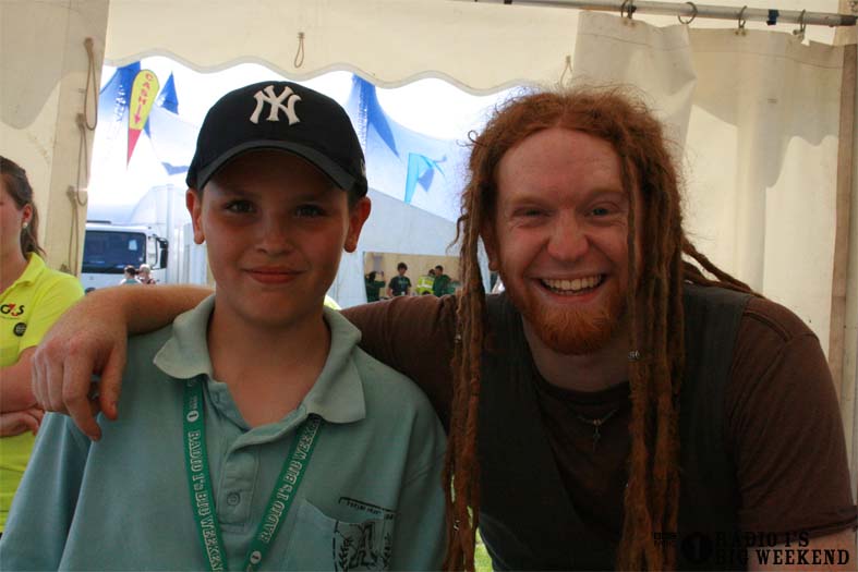 Newton Faulkner in the signing tent