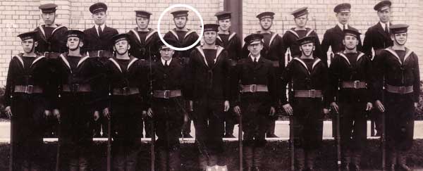 William Byers with fellow  recruits at HMS Vivian, Devonport 1935
