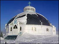 Picture: The Igloo Church as you enter Inuvik, Northwest Territories.