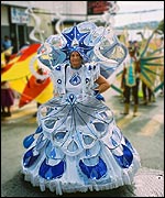 Picture: Pat Howe in her carnival costume in Tobago.