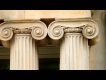 Fluted columns to the exterior of the building.