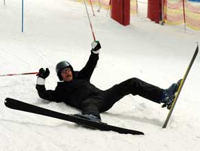 Chris Evans skiing