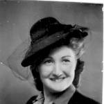 Author wearing her 'Ingrid Bergman' hat, 1945 Author wearing her 'Ingrid Bergman' hat, 1945