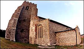 Picture: Salthouse Church, Norfolk with stainless steel artwork.