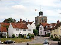 View towards church in Finchingfield