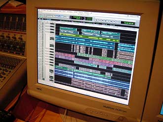 Up to 30 simultaneous channels of dialogue, music and sound effects combine to form the final mix.