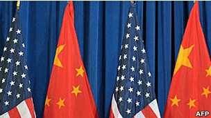美国和中国国旗